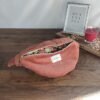 Sac Banane Velours côtelé rouille - Intérieur floral