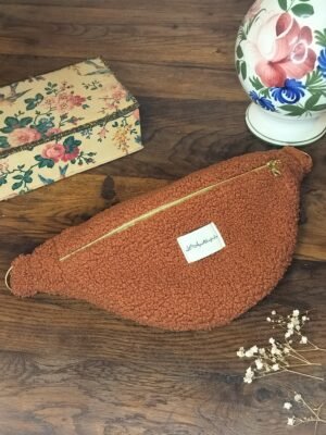 Sac banane bouclettes - Intérieur cœurs jaunes