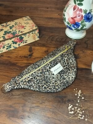 Sac banane Léopard - Intérieur cœurs rouges