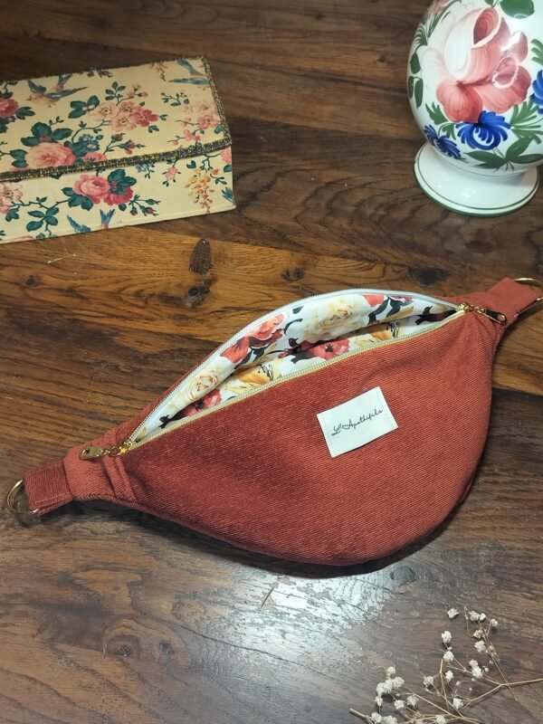 Sac banane milleraies rouille - Intérieur floral